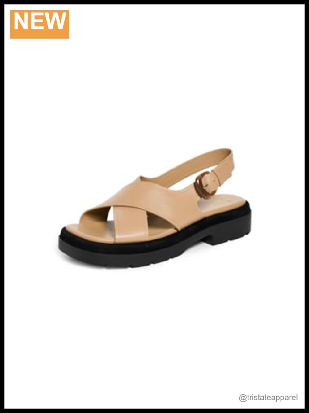 Helena Leather Platform Slingback Sandals Cushioned Footbed Buckle